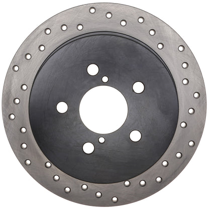 StopTech Sport Cross Drilled Brake Rotor; Rear Left