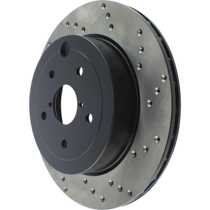 StopTech Sport Cross Drilled Brake Rotor; Rear Left