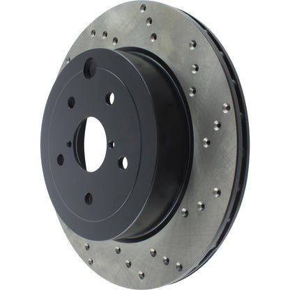 StopTech Sport Cross Drilled Brake Rotor; Rear Left