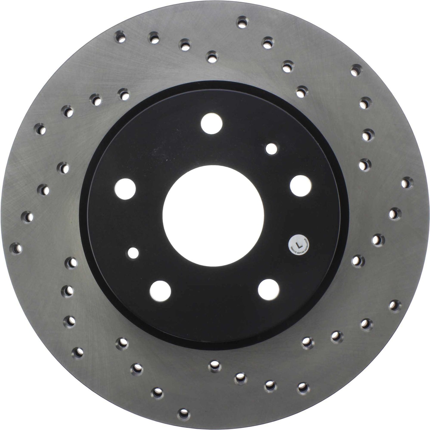StopTech Sport Cross Drilled Brake Rotor; Front Left