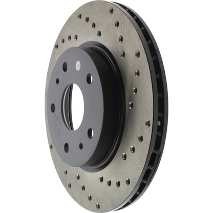 StopTech Sport Cross Drilled Brake Rotor; Front Left