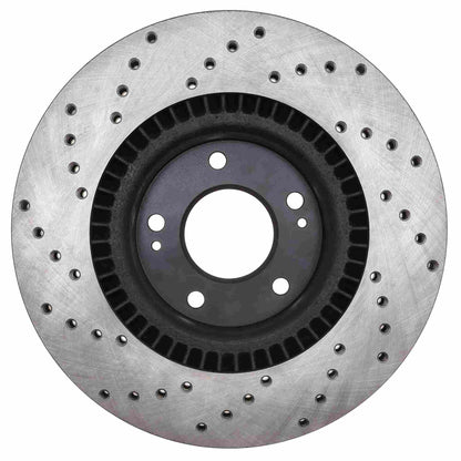 StopTech Sport Cross Drilled Brake Rotor; Front Left