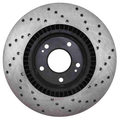 StopTech Sport Cross Drilled Brake Rotor; Front Right