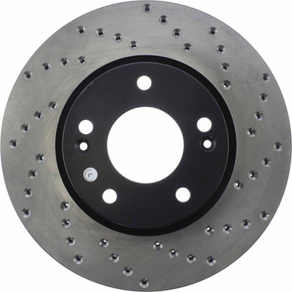 StopTech Sport Cross Drilled Brake Rotor; Front Left