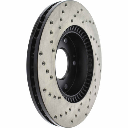StopTech Sport Cross Drilled Brake Rotor; Front Left