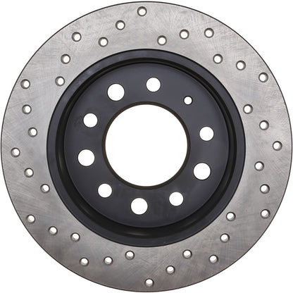 StopTech Sport Cross Drilled Brake Rotor; Rear Left