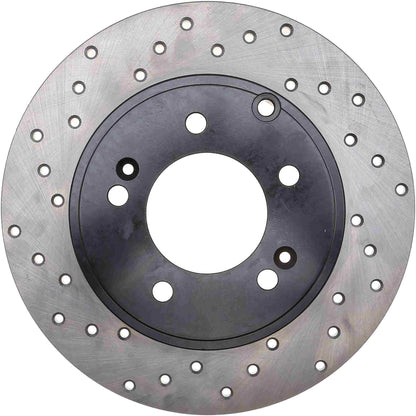 StopTech Sport Cross Drilled Brake Rotor; Rear Right