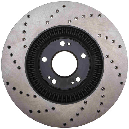 StopTech Sport Cross Drilled Brake Rotor; Front Left
