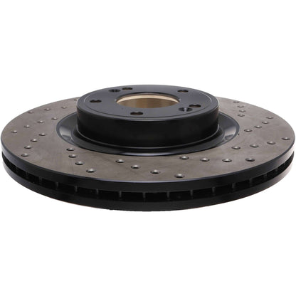 StopTech Sport Cross Drilled Brake Rotor; Front Left