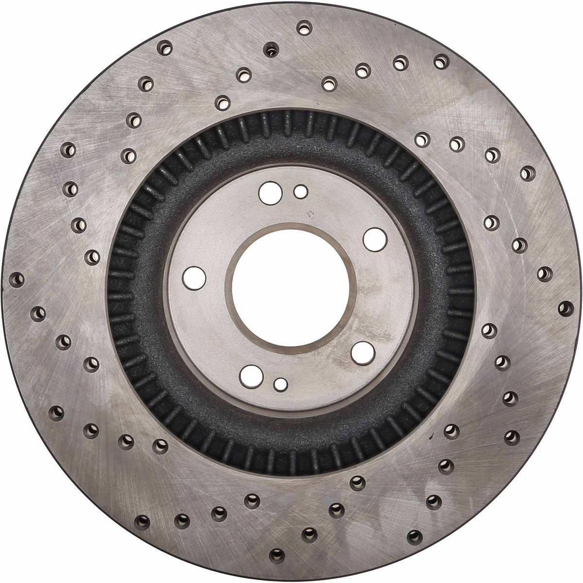 StopTech Sport Cross Drilled Brake Rotor; Front Left