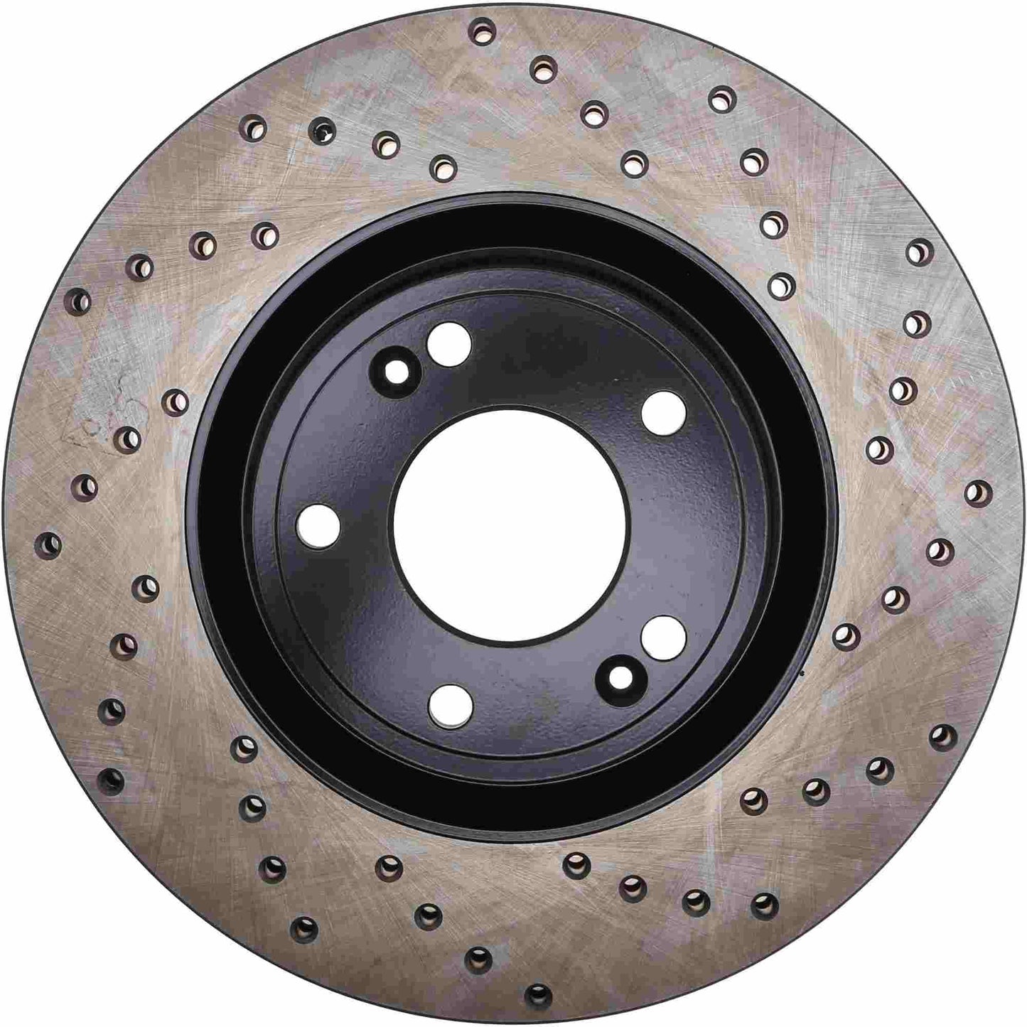 StopTech Sport Cross Drilled Brake Rotor; Front Left
