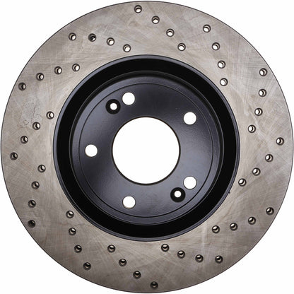 StopTech Sport Cross Drilled Brake Rotor; Front Left