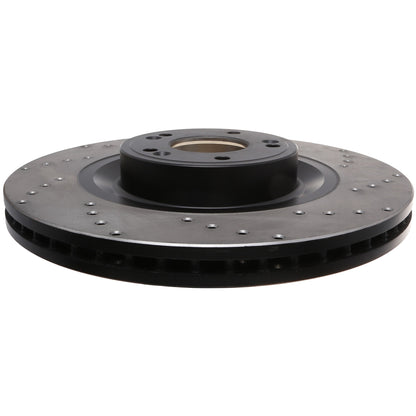 StopTech Sport Cross Drilled Brake Rotor; Front Left