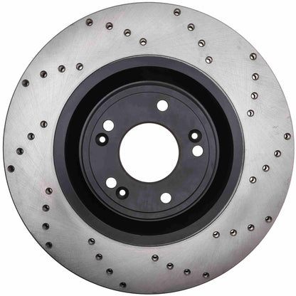 StopTech Sport Cross Drilled Brake Rotor; Front Left
