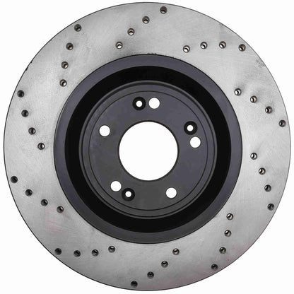 StopTech Sport Cross Drilled Brake Rotor; Front Right
