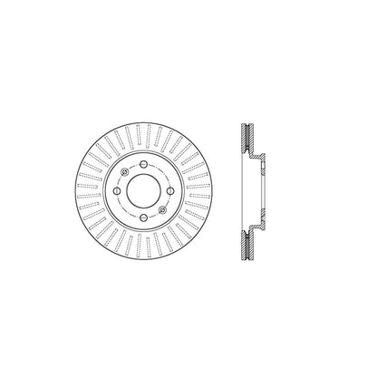 StopTech Sport Cross Drilled Brake Rotor; Front Left