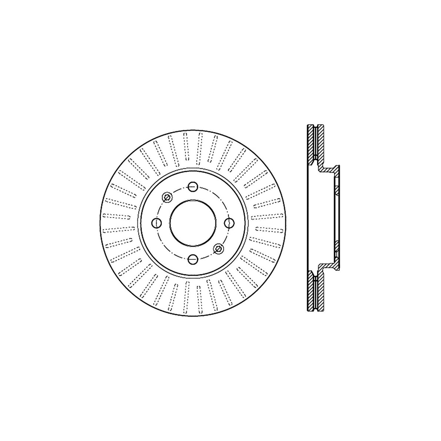 StopTech Sport Cross Drilled Brake Rotor; Front Left