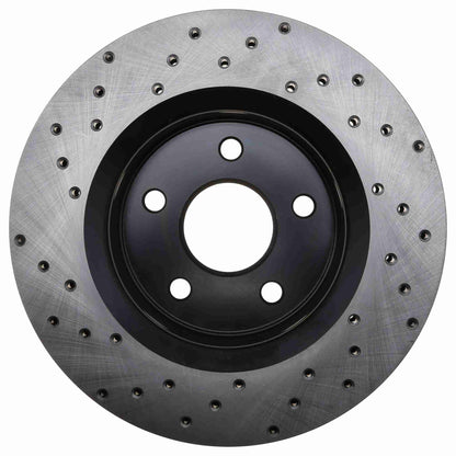 StopTech Sport Cross Drilled Brake Rotor; Front Left