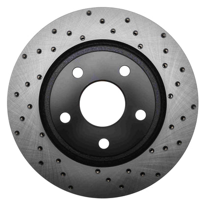 StopTech Sport Cross Drilled Brake Rotor; Front Left