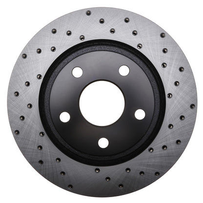StopTech Sport Cross Drilled Brake Rotor; Front Left