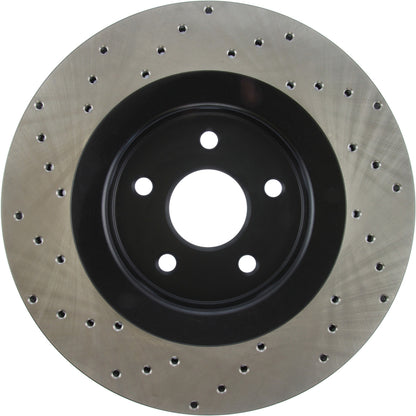 StopTech Sport Cross Drilled Brake Rotor; Front Left