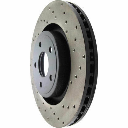 StopTech Sport Cross Drilled Brake Rotor; Front Left