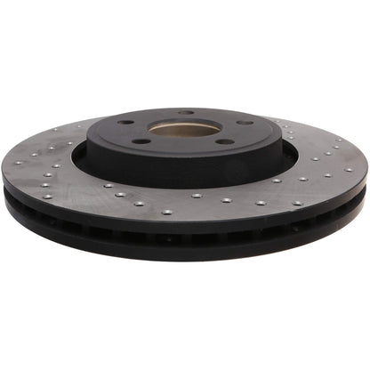 StopTech Sport Cross Drilled Brake Rotor; Front Left