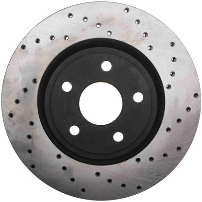 StopTech Sport Cross Drilled Brake Rotor; Front Left