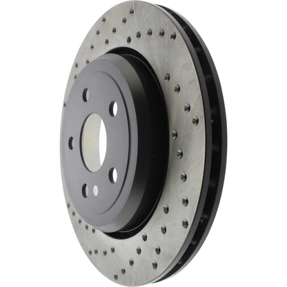 StopTech Sport Cross Drilled Brake Rotor; Rear Right