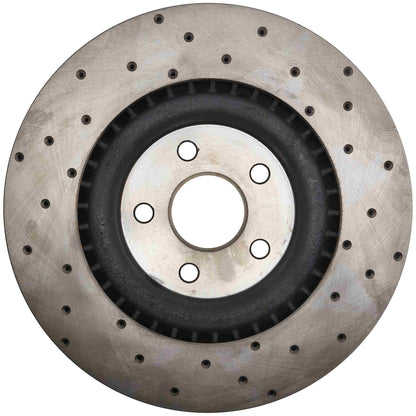 StopTech Sport Cross Drilled Brake Rotor; Front Right