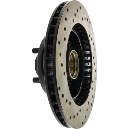 StopTech Sport Cross Drilled Brake Rotor; Front Left
