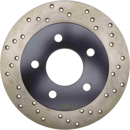StopTech Sport Cross Drilled Brake Rotor; Rear Left