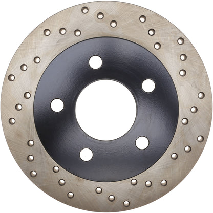 StopTech Sport Cross Drilled Brake Rotor; Rear Left