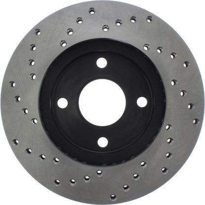 StopTech Sport Cross Drilled Brake Rotor; Front Left