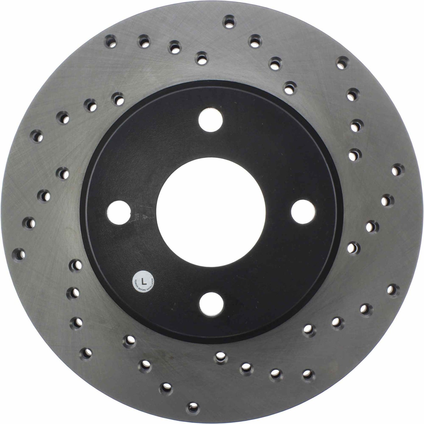 StopTech Sport Cross Drilled Brake Rotor; Front Left
