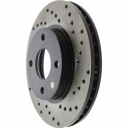StopTech Sport Cross Drilled Brake Rotor; Front Left