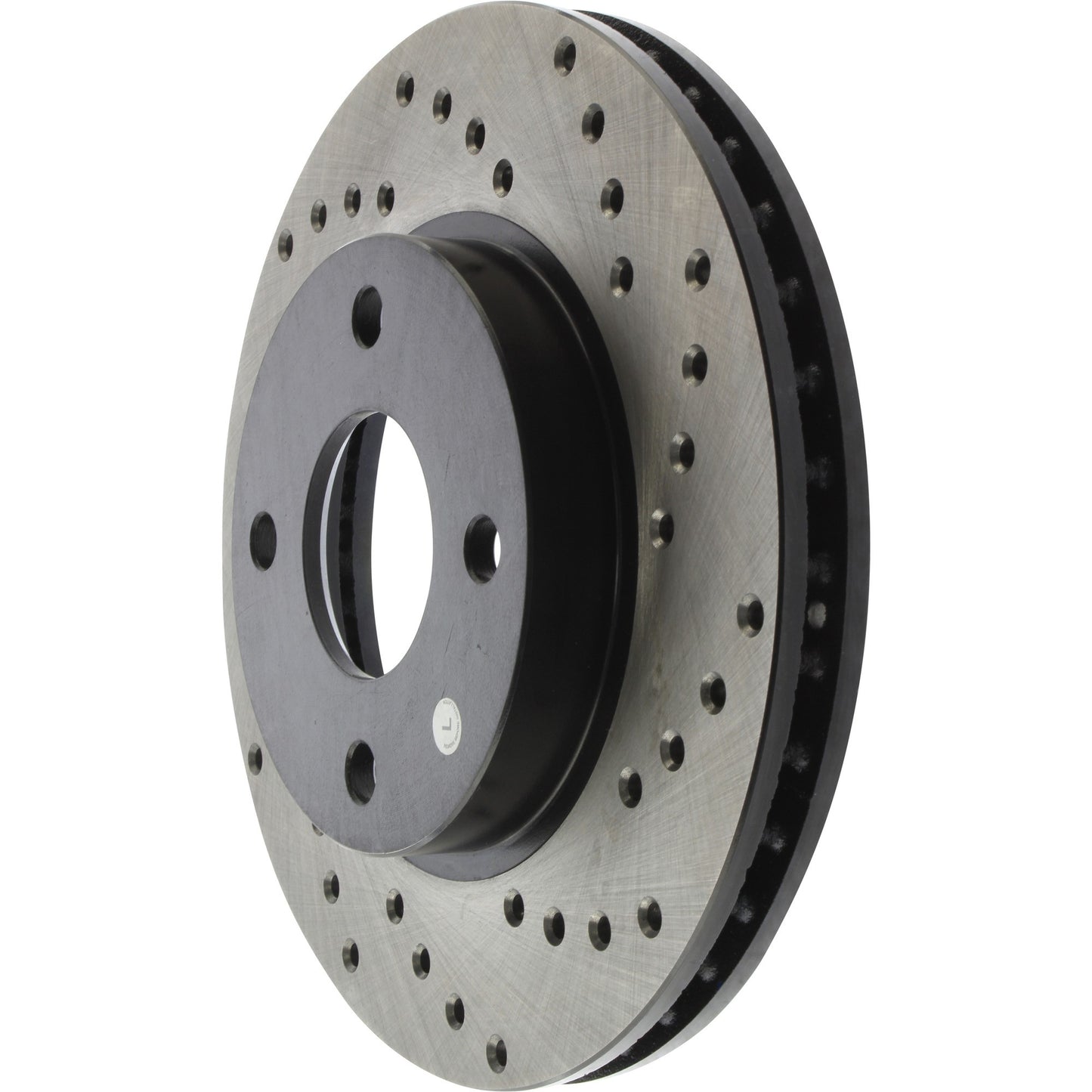 StopTech Sport Cross Drilled Brake Rotor; Front Left