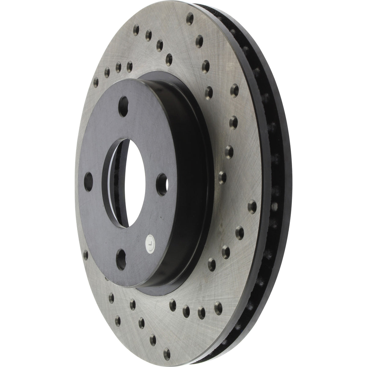 StopTech Sport Cross Drilled Brake Rotor; Front Left