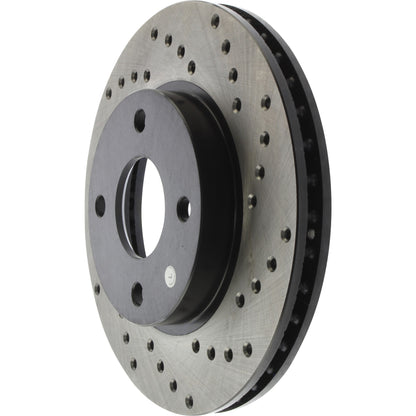 StopTech Sport Cross Drilled Brake Rotor; Front Left