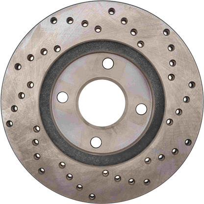 StopTech Sport Cross Drilled Brake Rotor; Front Right