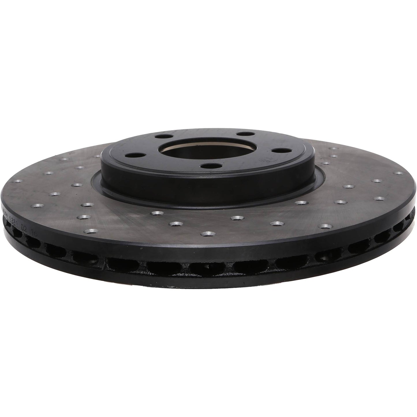 StopTech Sport Cross Drilled Brake Rotor; Front Left