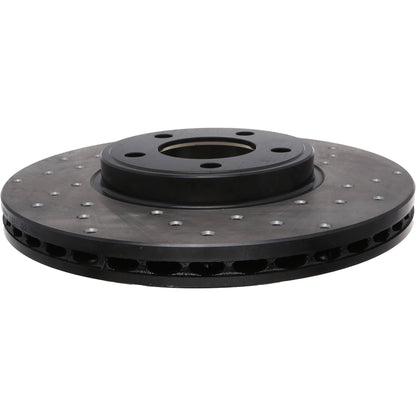 StopTech Sport Cross Drilled Brake Rotor; Front Left