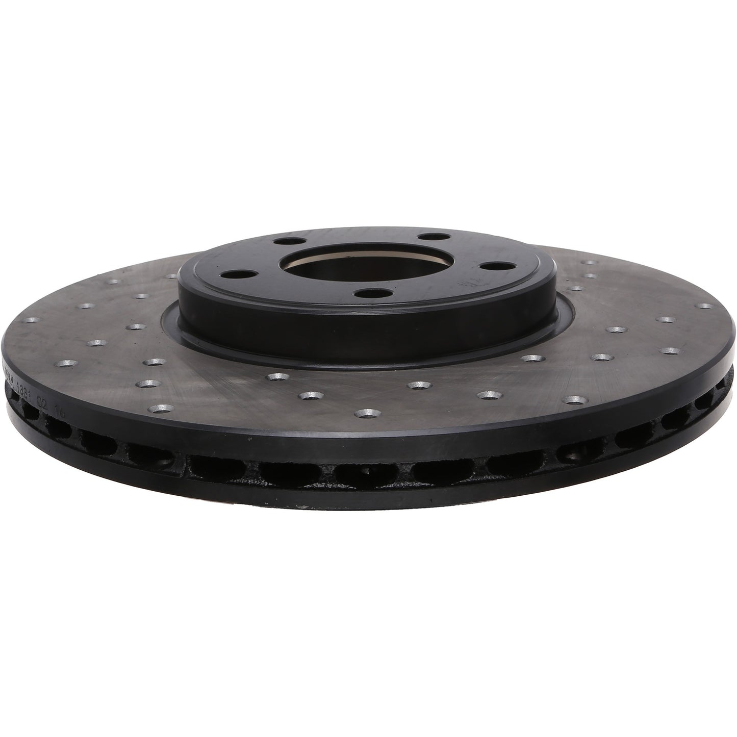 StopTech Sport Cross Drilled Brake Rotor; Front Left