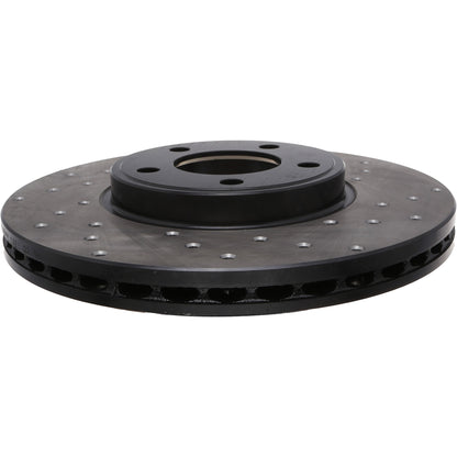StopTech Sport Cross Drilled Brake Rotor; Front Left
