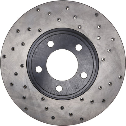 StopTech Sport Cross Drilled Brake Rotor; Front Left