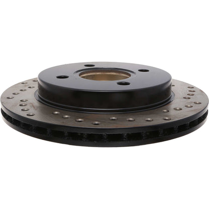 StopTech Sport Cross Drilled Brake Rotor; Rear Left