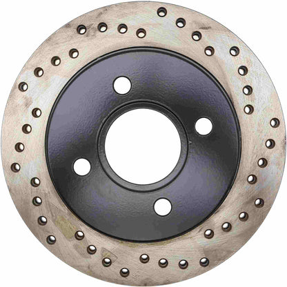 StopTech Sport Cross Drilled Brake Rotor; Rear Left