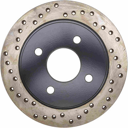 StopTech Sport Cross Drilled Brake Rotor; Rear Right