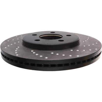 StopTech Sport Cross Drilled Brake Rotor; Front Left