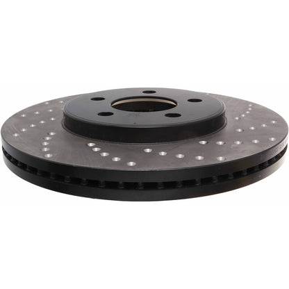 StopTech Sport Cross Drilled Brake Rotor; Front Left
